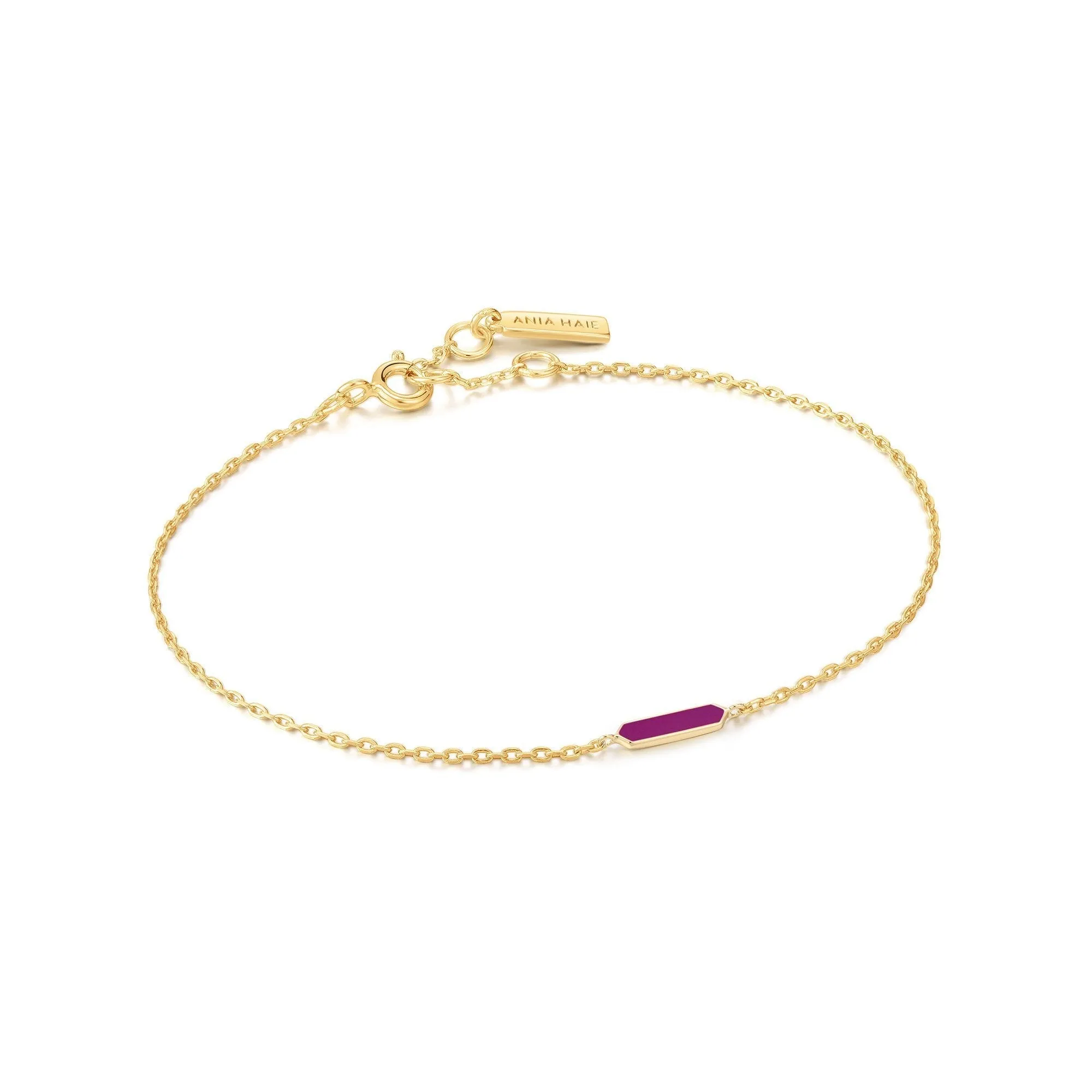 Ania Haie Berry Enamel Bar Gold Bracelet