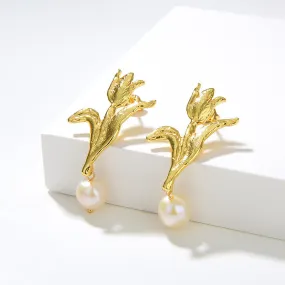 Annie Pearl Earrings Gold Vermeil