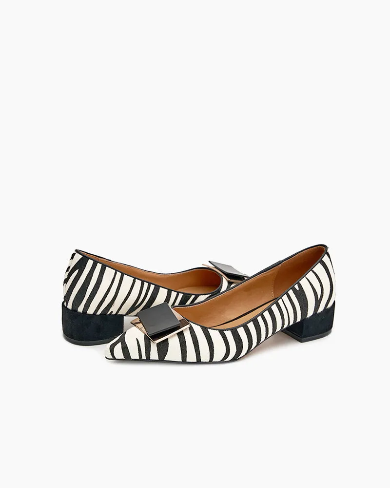 (Clean Up - US 9) Zebra Print Matching Color Pointed Toe Loafers