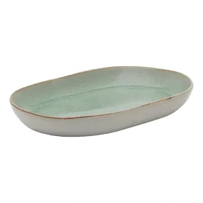 Galet Small Shallow Oval Bowl 22cm - Sage