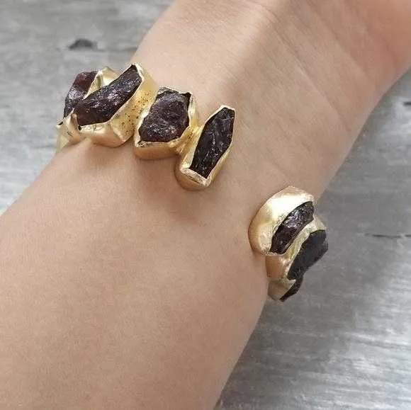 Garnet Handcrafted Cuff Bracelet