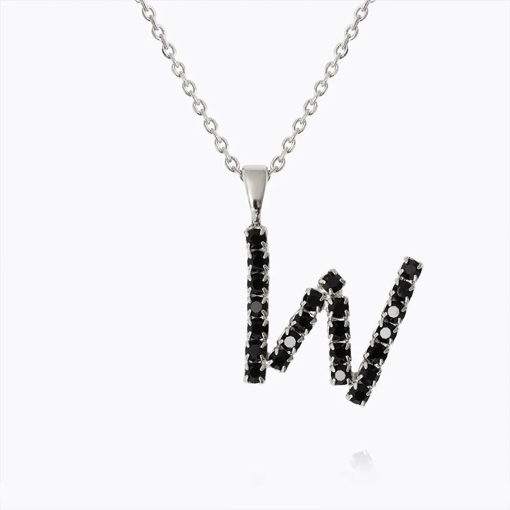 Letter Necklace W / Black