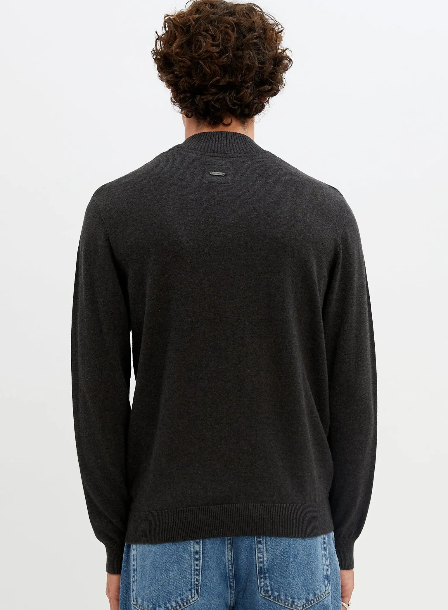 NOLAN  | Nolan cotton mock neck fine gauge sweater || NOLAN  |  Chandail fin en coton à col roulé