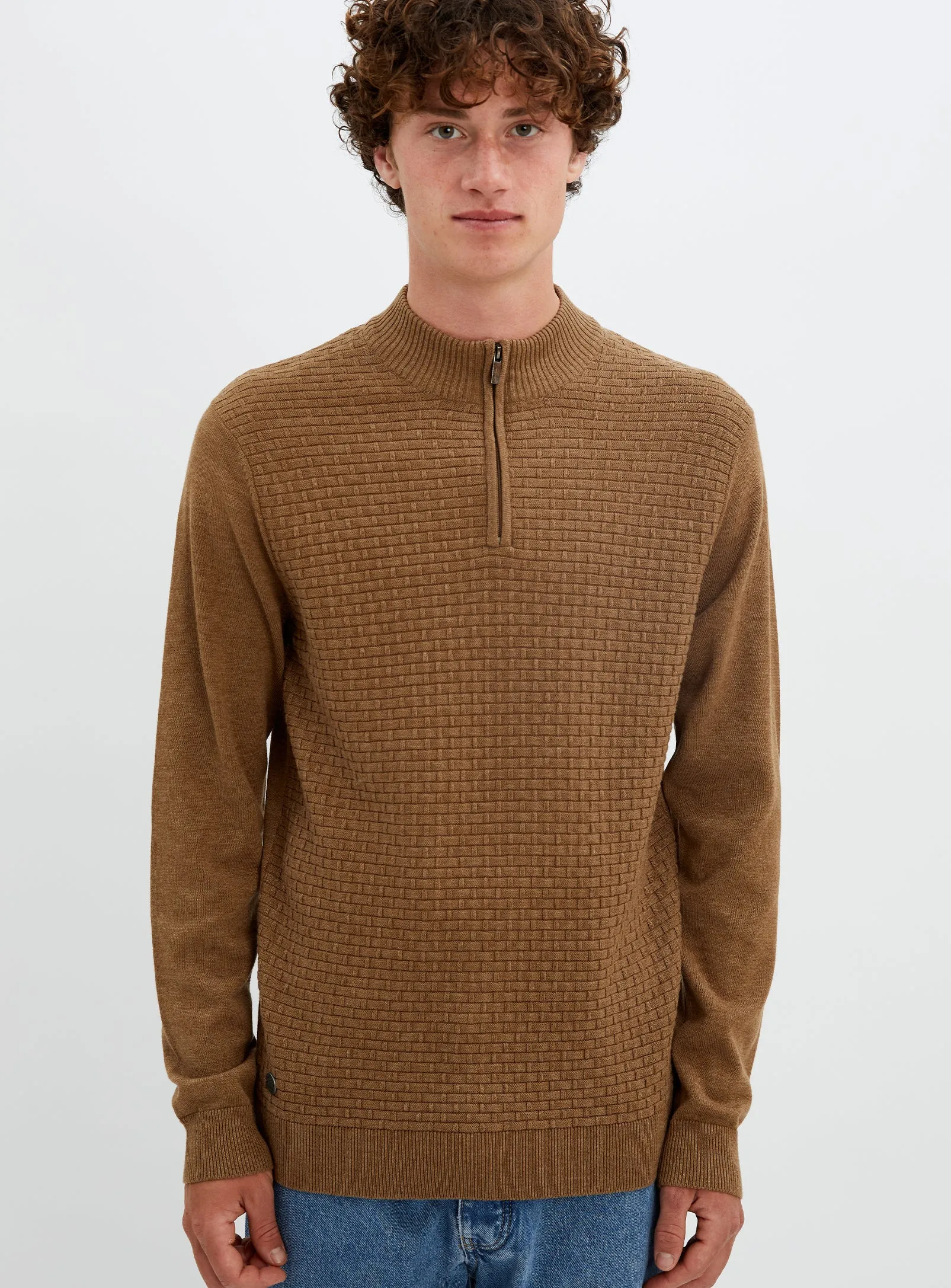 NOLAN  | Nolan cotton mock neck fine gauge sweater || NOLAN  |  Chandail fin en coton à col roulé