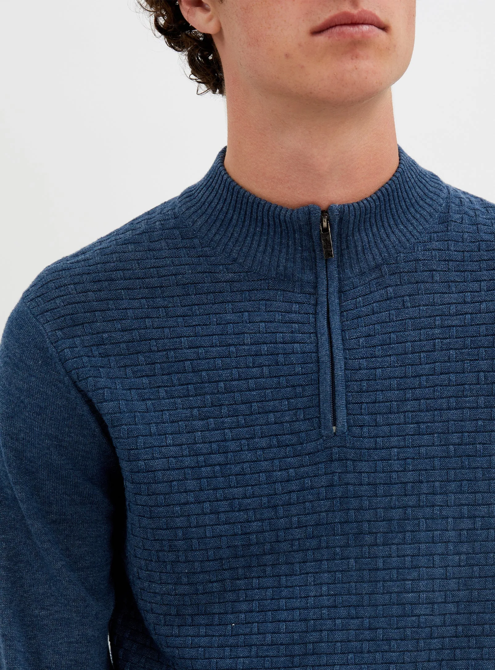 NOLAN  | Nolan cotton mock neck fine gauge sweater || NOLAN  |  Chandail fin en coton à col roulé