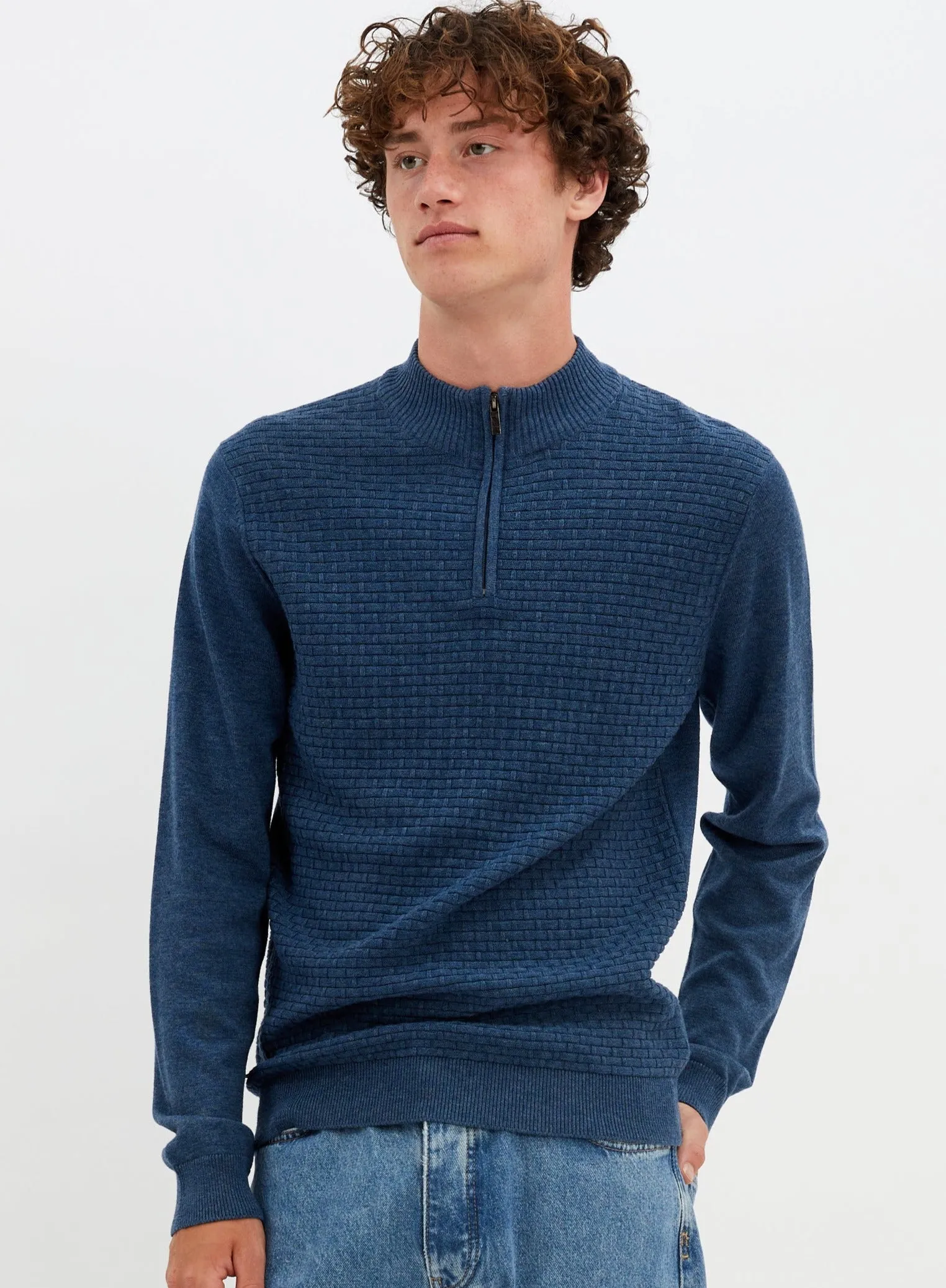 NOLAN  | Nolan cotton mock neck fine gauge sweater || NOLAN  |  Chandail fin en coton à col roulé