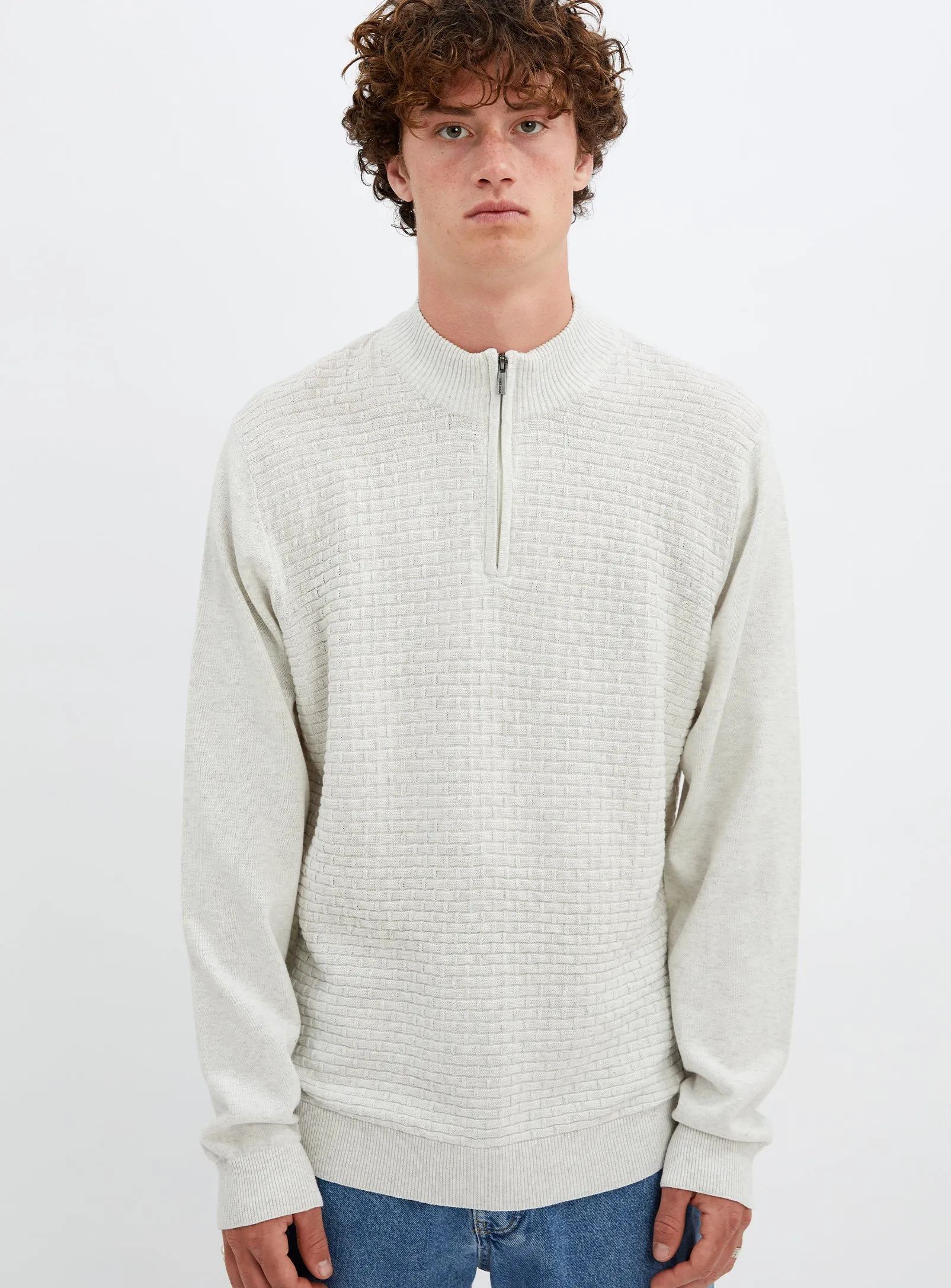 NOLAN  | Nolan cotton mock neck fine gauge sweater || NOLAN  |  Chandail fin en coton à col roulé