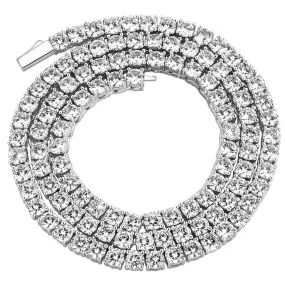 Round Cut Tennis Chain in White Gold